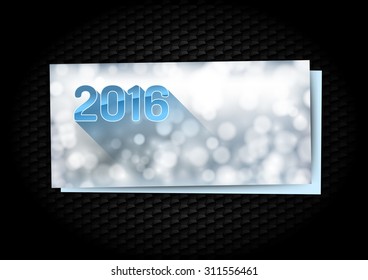 New Year greetings card on the black background.