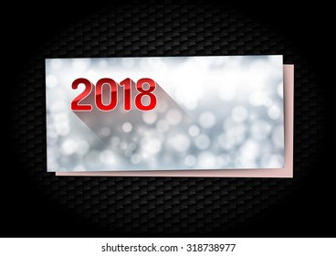 New Year greetings card on the black background.