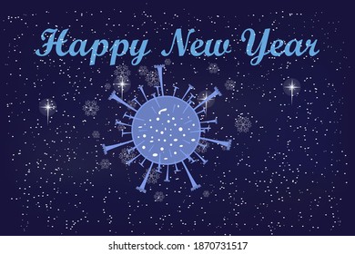 New Year greetings coronavirus, Happy New Year, vector illustration
