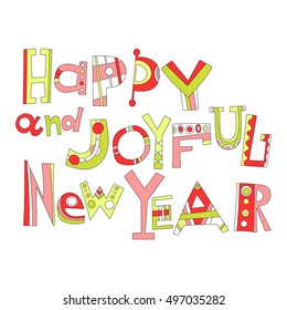 New year greetings. Decorative lettering for holiday cards.