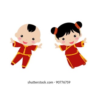  New Year Greetings_boy and girl