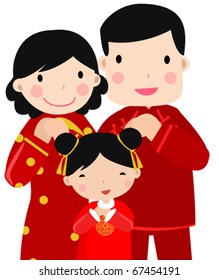 New Year Greetings_happy family,art