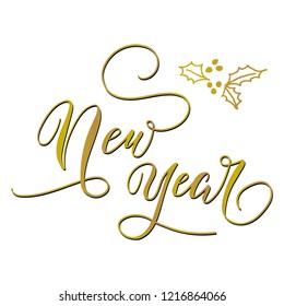 New Year hand drawn calligraphy