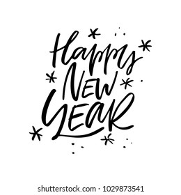 New Year hand drawn unique lettering. Winter holiday collection.