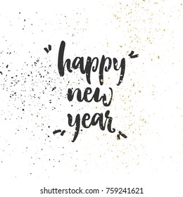 New Year hand drawn unique lettering. Winter holiday collection.