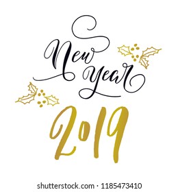 New Year hand lettering vector