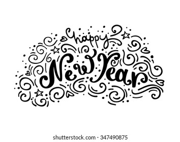 New Year handdrawn lettering.