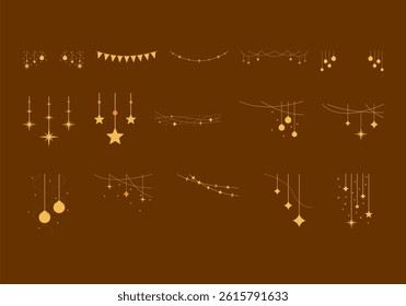 New Year Hanging Decoration Element Set