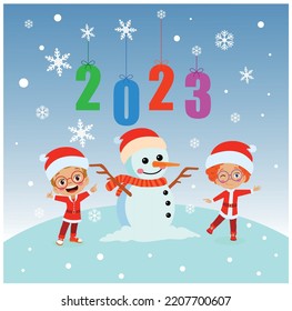 new year and happy kids