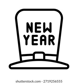 Neujahrsmütze, Vektorgrafik, Liniensymbol
