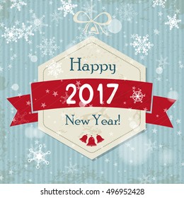 new year hexagonal ball 2017, greecing card