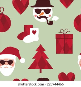 new year in hipster style, hipster icon, new year pattern