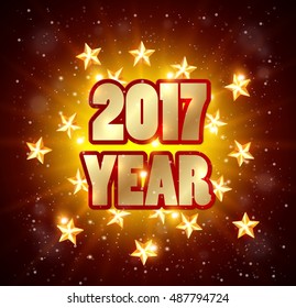 New year holiday background in retro style. Vector illustration.