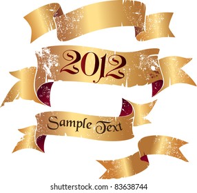 New Year holiday blank vector clip-art ribbons in good resolution for some cards or gifts theme