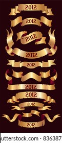 New Year holiday blank vector clip-art ribbons in good resolution for some cards or gifts theme
