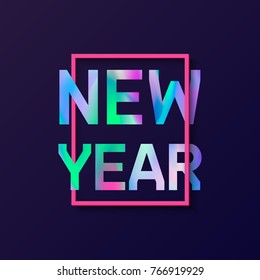 New Year holographic card 