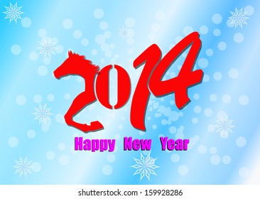 New Year Horse 2014.Vector template