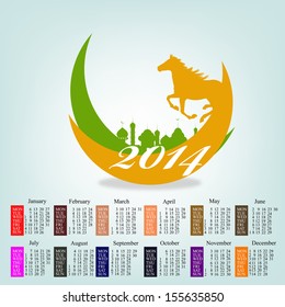 The New Year Horse. Calendar 2014