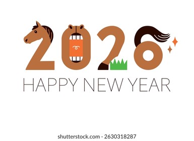 New year of the horse greeting card in 2026