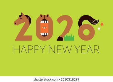 New year of the horse greeting card in 2026