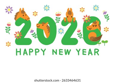 New year of the horse greeting card in 2026