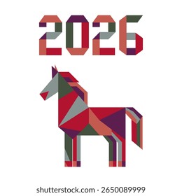 Símbolo de Cavalo de Ano Novo 2026 Origami de Zodíaco Chinês