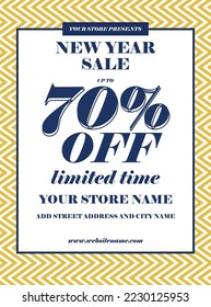 new year huge discount sale poster flyer social media post design