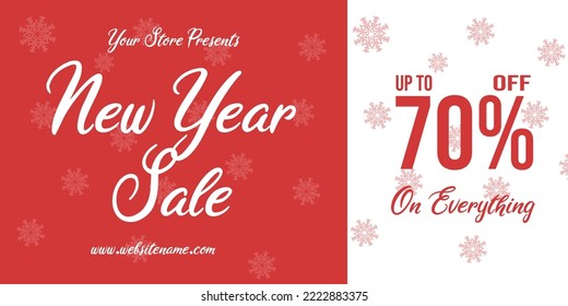 new year huge sale web banner social mdia post or flyer template design