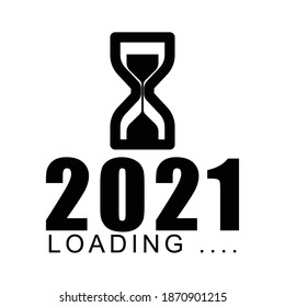 New year icon 2021 with loading. simple design editable. design vector illustration