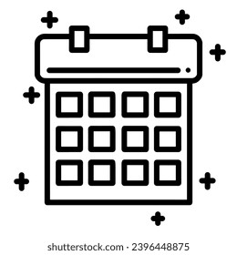 Icono de Año Nuevo (Calendario), icono negro verdadero