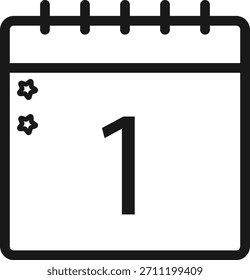 ícone ano novo. calendário ícone vetor