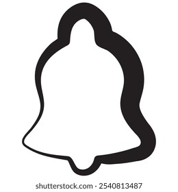 new year icon of christmas bell drawn in line art style, for new year packaging, design or textile