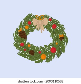 New year icon. Christmas wreath