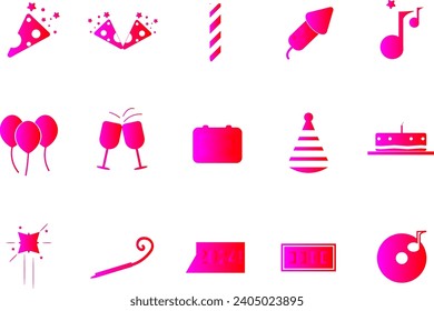Vector de colección de iconos de Año Nuevo
