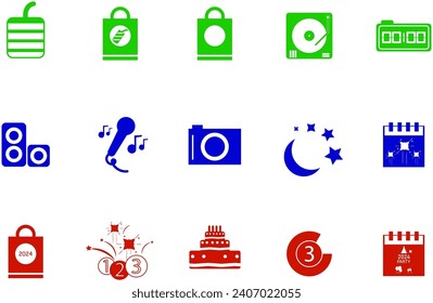 Vector de colección de iconos de Año Nuevo