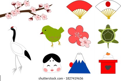 New Year icon full color set
