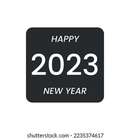 new year icon, happy new year vector, 2023 icon, simple illustration