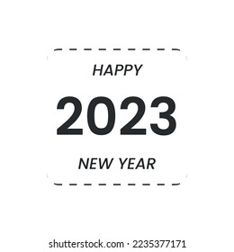 new year icon, happy new year vector, 2023 icon, simple illustration