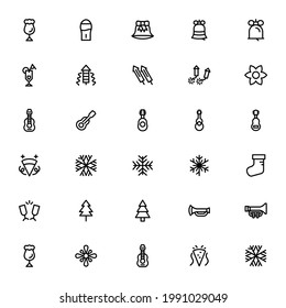 Icono de año nuevo o logotipo símbolo de signo aislado ilustración vectorial - Colección de iconos vectoriales de estilo negro de alta calidad
