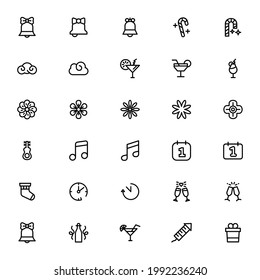 Icono de año nuevo o logotipo símbolo de signo aislado ilustración vectorial - Colección de iconos vectoriales de estilo negro de alta calidad

