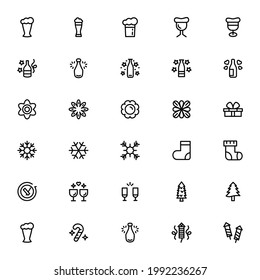 Neues Jahr Symbol oder Logo einzeln auf Zeichen - Vektorgrafik - Sammlung hochwertiger, schwarzer Vektorsymbole
