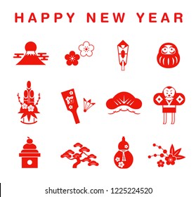 New Year icon set