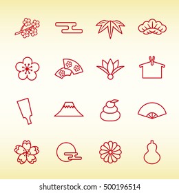 New year icon set