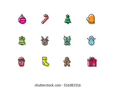 New year icon set