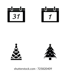 new year icon set