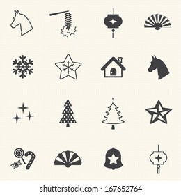 New year icon set. Chinese new year