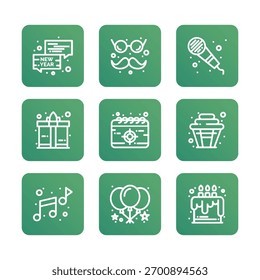 New year icon set collection. Vector icon illustration