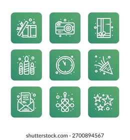 New year icon set collection. Vector icon illustration