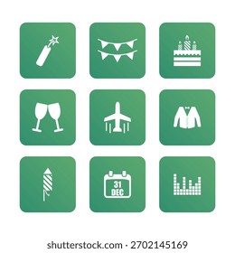 New Year icon set collection. Vector icon illustration