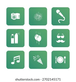 New Year icon set collection. Vector icon illustration